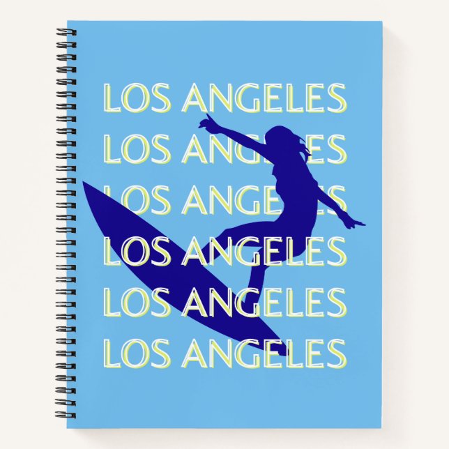 Carnet Los Angeles Travel Art, Californie, Voyage, Bleu (Devant)