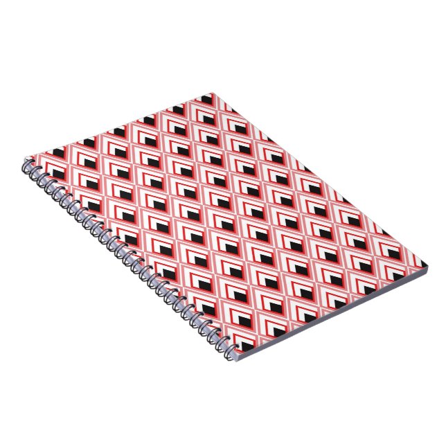 Carnet Losanges roses rouges Formes géométriques jolies (Côté Droit)
