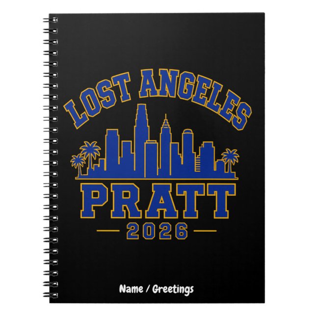 Carnet Lost Angeles Pratt 2026 Skyline Varsity Rétro Bleu (Devant)