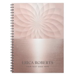 Carnet Lotus Floral Motif moderne Blush Rose Gold
