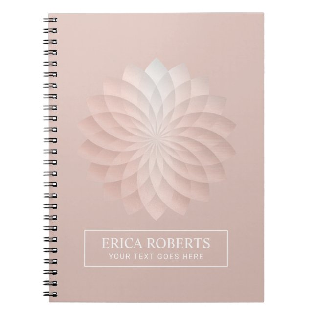 Carnet Lotus Flower Blush Rose Gold Yoga Wellness (Devant)