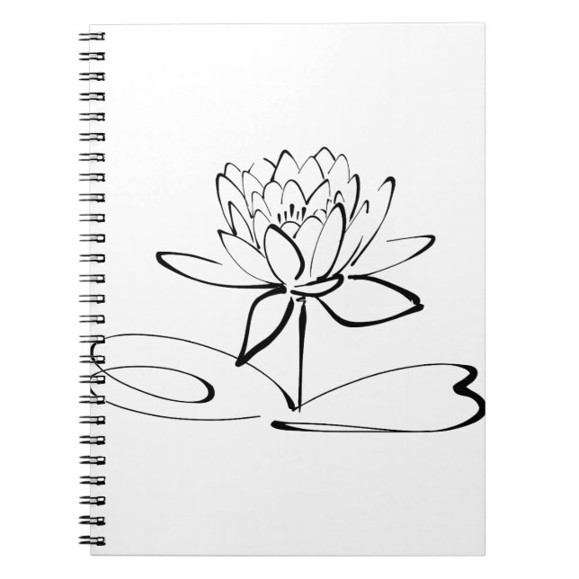 Carnet Lotus Flower Line Art Blossom Petal (Devant)