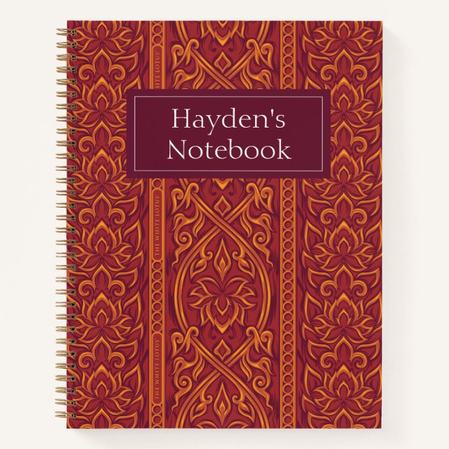 Carnet Lotus Luxe Tapestry Motif - Le Lotus Blanc (Devant)