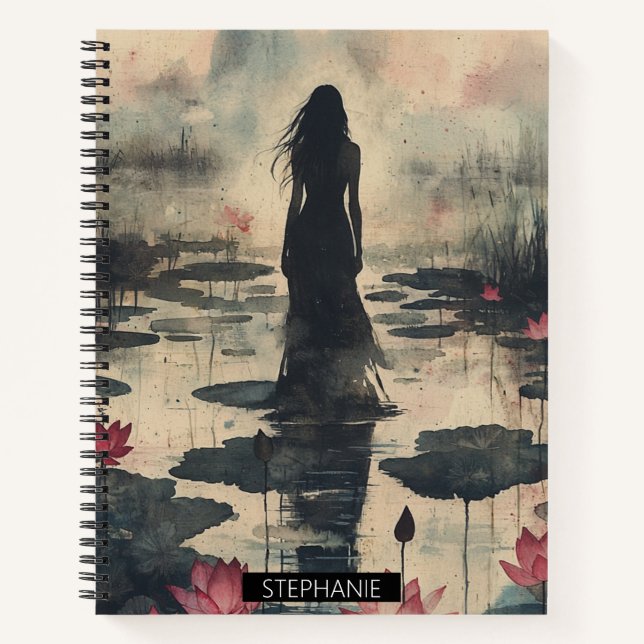 Carnet Lotus mélancolique Aquarelle Brumeuse (2) (Devant)