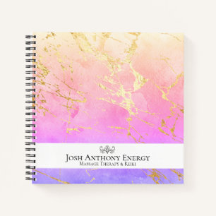Carnet *~* Lotus Pastel Rose Peach Universe Gold AP3