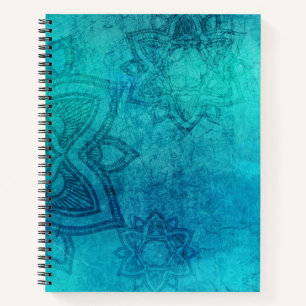 Carnet Lotus texturé bleu