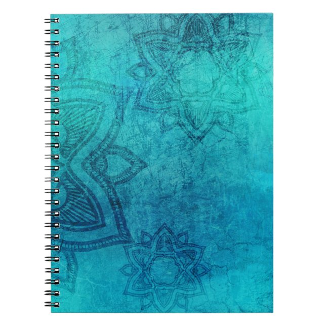 Carnet Lotus texturé bleu (Devant)