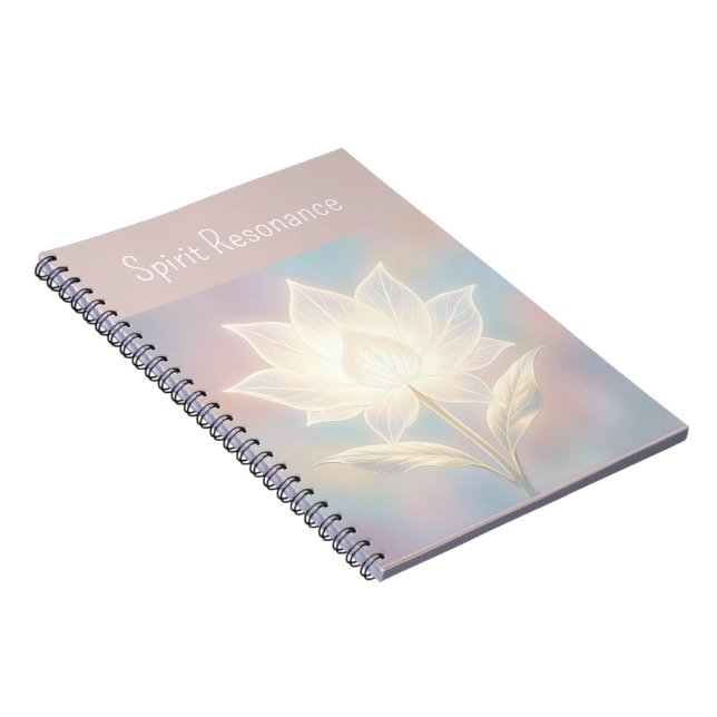 Carnet Lotus translucide sur fond doux (Côté Droit)