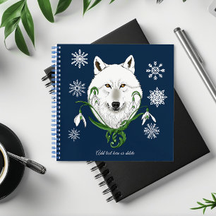 Carnet Loup Arctique Blanc Mystique Galanthe Bleue