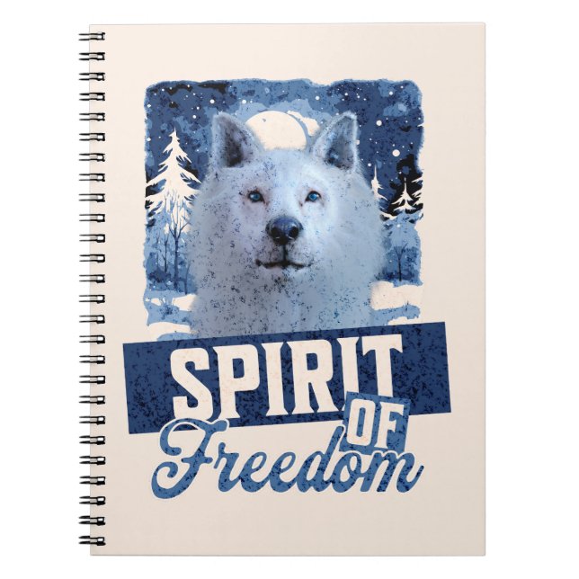 Carnet Loup Arctique Esprit de liberté Création faunique (Devant)