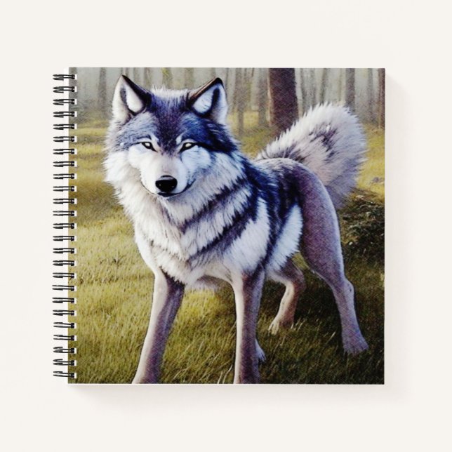 Carnet Loup coloré debout (Devant)