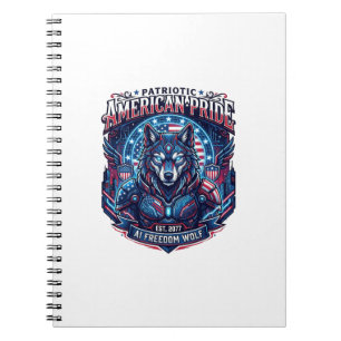 Carnet Loup Cyberpunk Liberté Ai Patriotique Futur Libert