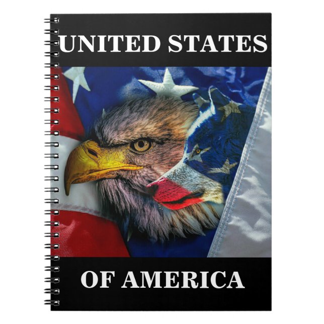 Carnet Loup d'aigle patriotique américain (Devant)