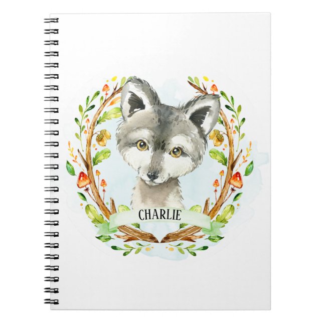 Carnet Loup de bébé mignon (Devant)