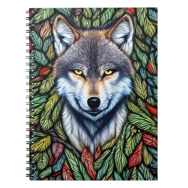 Carnet Loup prédateur de bois sauvage (Devant)