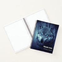 Loup sauvage magique aux yeux bleus Extraordinaire