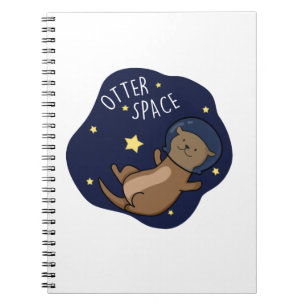 Carnet Loutre Espace Drôle de Pun Loutre Astronaute 
