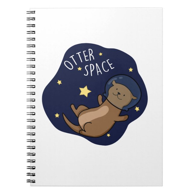 Carnet Loutre Espace Drôle de Pun Loutre Astronaute  (Devant)