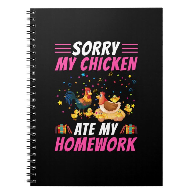 Carnet Louvain de poulet | Mon poulet a mangé mes devoirs (Devant)