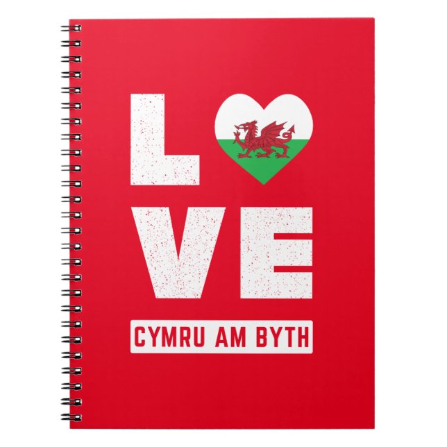 Carnet Love Cymru Am Byth Wales Drapeau Gallois Racines V (Devant)