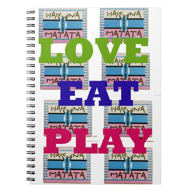 Carnet Love Eat Play Hakuna Matata Art Print (Devant)