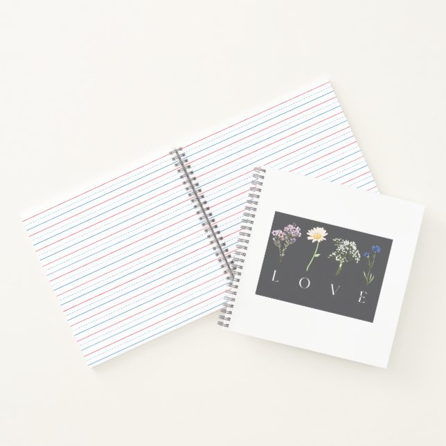 Carnet LOVE Floral  – Impression botanique romantique (Intérieur)
