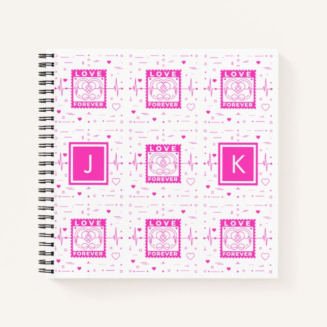 Carnet Love forever Customize it with your initials (Devant)