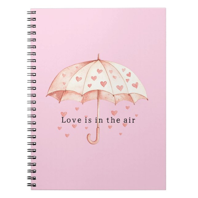 Carnet Love is in the air hearts umbrella (Devant)