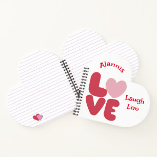 Carnet LOVE Live Laugh Coeurs roses