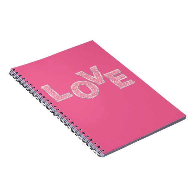 Carnet Love Pink Silver Parties scintillant (Côté Droit)