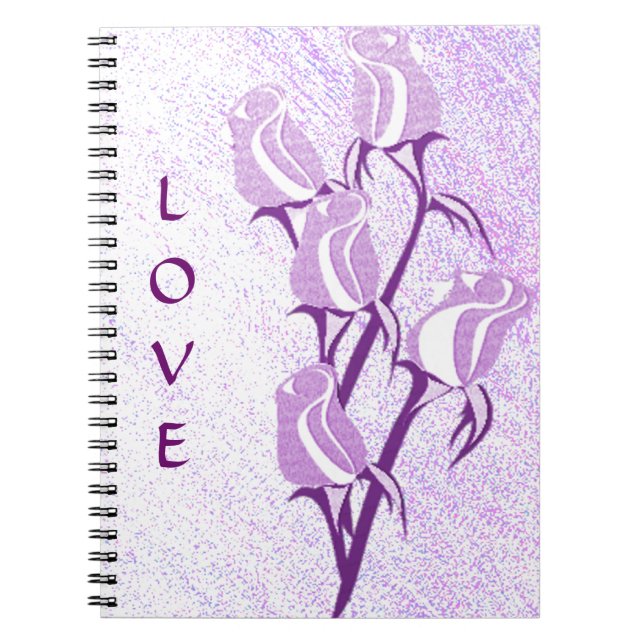 Carnet Love Purple Rose (Devant)