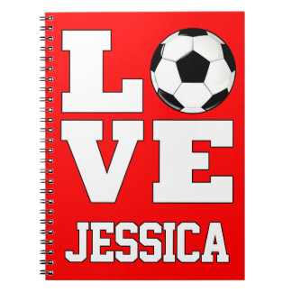 Carnet LOVE Soccer Custom Player Nom École de sport