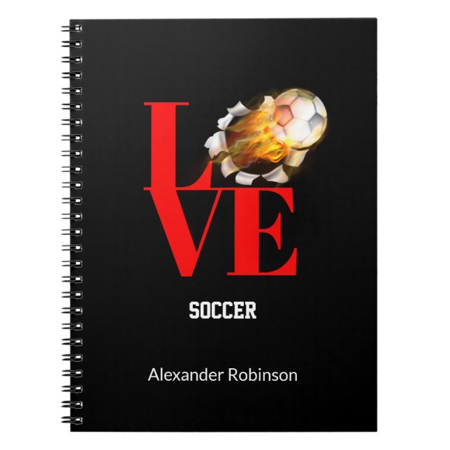 Carnet Love Soccer Sports personnalisés (Devant)