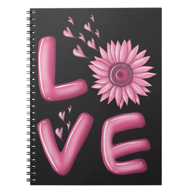 Carnet Love Tournesol Rose (Devant)