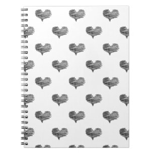 Carnet Love Valentine's Day Black Heart croquis