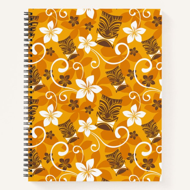 CARNET LUAU TIKI MOTIF (ORANGE) (Devant)