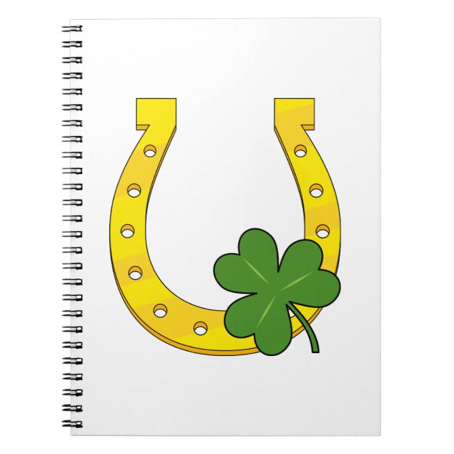 Carnet Lucky Golden Horseshoe avec Shamrock en blanc (Devant)
