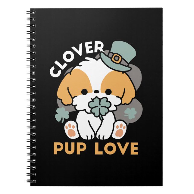 Carnet Lucky Pup with Clover - St. Patrick's Day Cadeau (Devant)