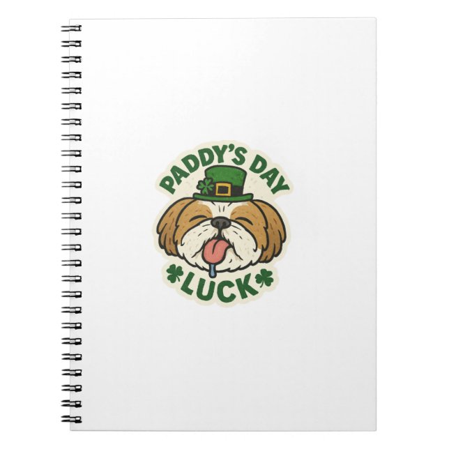 Carnet Lucky Shih Tzu jour de la Saint-Patrick (Devant)