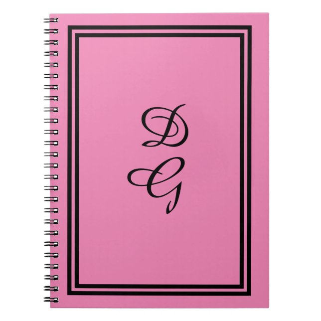 Carnet "Lulumama" Rose monogramme rose (Devant)