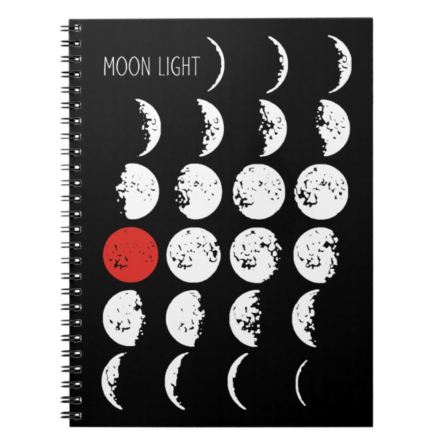 Carnet LUMIÈRE DE LUNE blanc & rouge + vos idées (Devant)