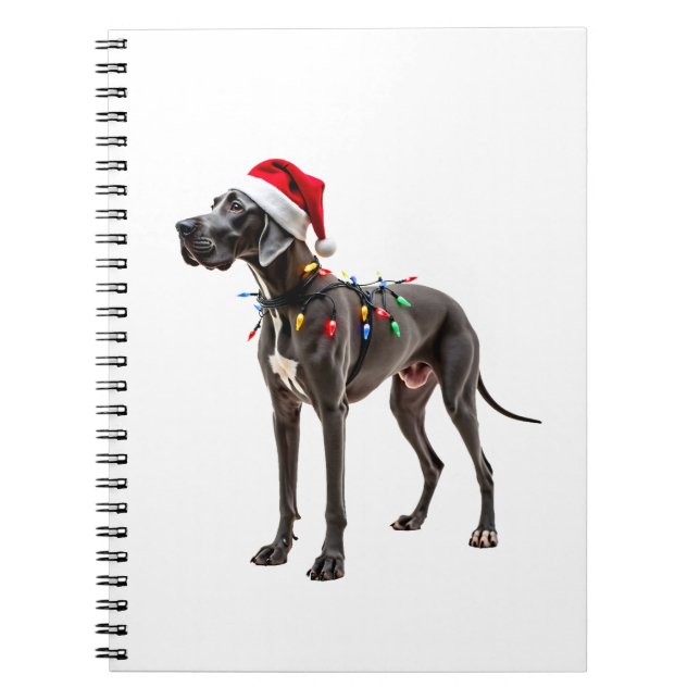 Carnet Lumière de Noël de vacances Grand Danois  (2) (Devant)