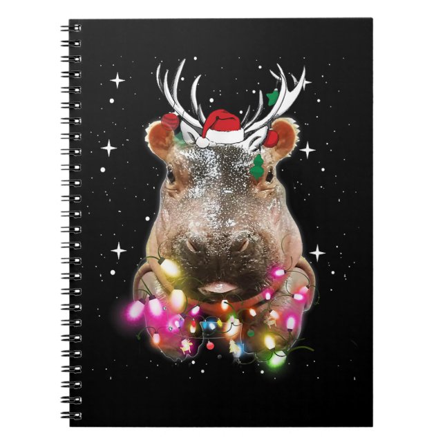 Carnet Lumières de Noël Hippo Fiona Hippopotamus Lover (Devant)
