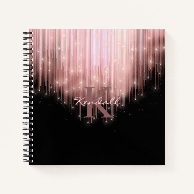 Carnet Lumières en cascade Monogramme Rose Gold ID789 (Devant)