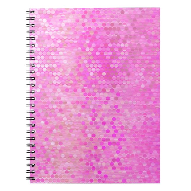Carnet Lumineuse mosaïque abstraite rose avec brillance (Devant)