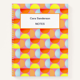 Carnet Lumineux Fun Mid-Century Moderne Semi-cycles Abstr