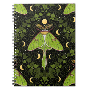 Carnet Luna moth, phases de lune et damas de lierre 2
