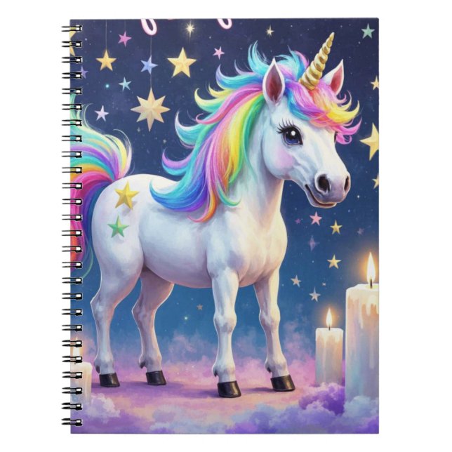 Carnet lunaire avec étoiles arc-en-ciel (Devant)