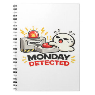 Carnet Lundi Détecté - Alarme de Personnage Drôle Mignon 