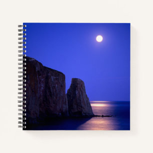 Carnet Lune au crépuscule Rocher Percé Côte Gaspésie Qu